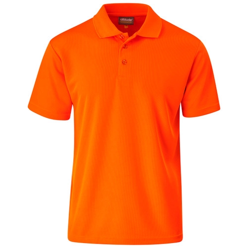 Orange hiviz golf shirt 170g Micromesh